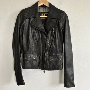 Belstaff Leather Jacket Gold Label Black Moto Biker Motorcycle